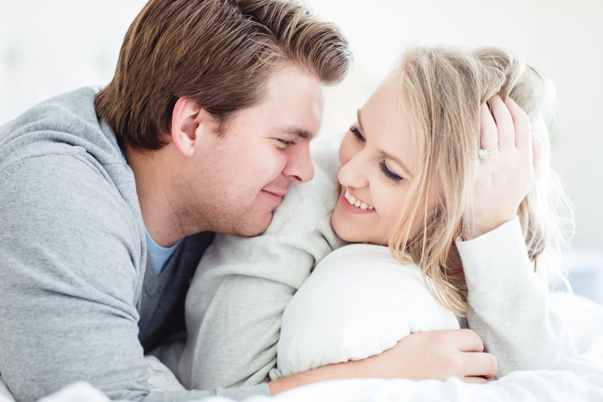 Couple smiling together